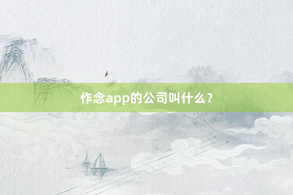 作念app的公司叫什么？